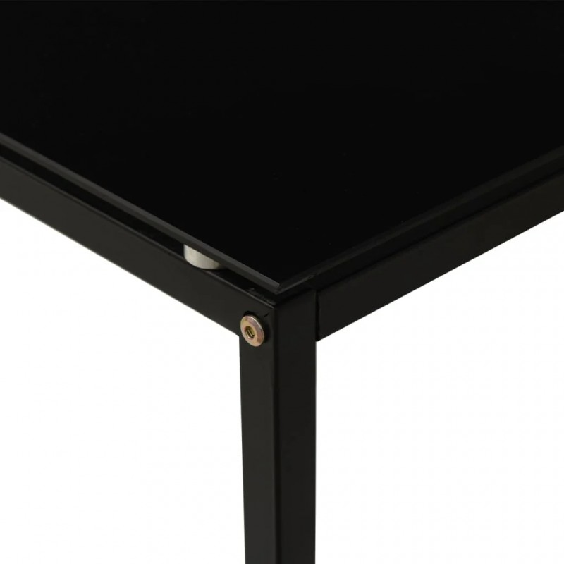 Side Table Black 40x40x60 cm Tempered Glass Side Table Black 40x40x60 cm Tempered Glass