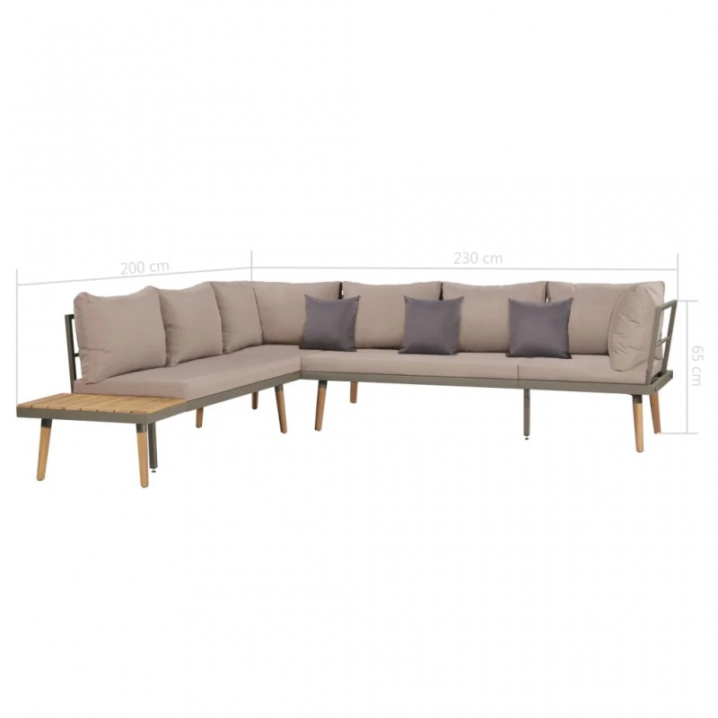 4 Piece Garden Lounge Set with Cushions Solid Acacia Wood Brown 4 Piece Garden Lounge Set with Cushions Solid Acacia Wood Brown