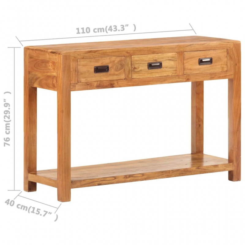 Console Table 110x40x76 cm Solid Acacia Wood Honey Finish Console Table 110x40x76 cm Solid Acacia Wood Honey Finish