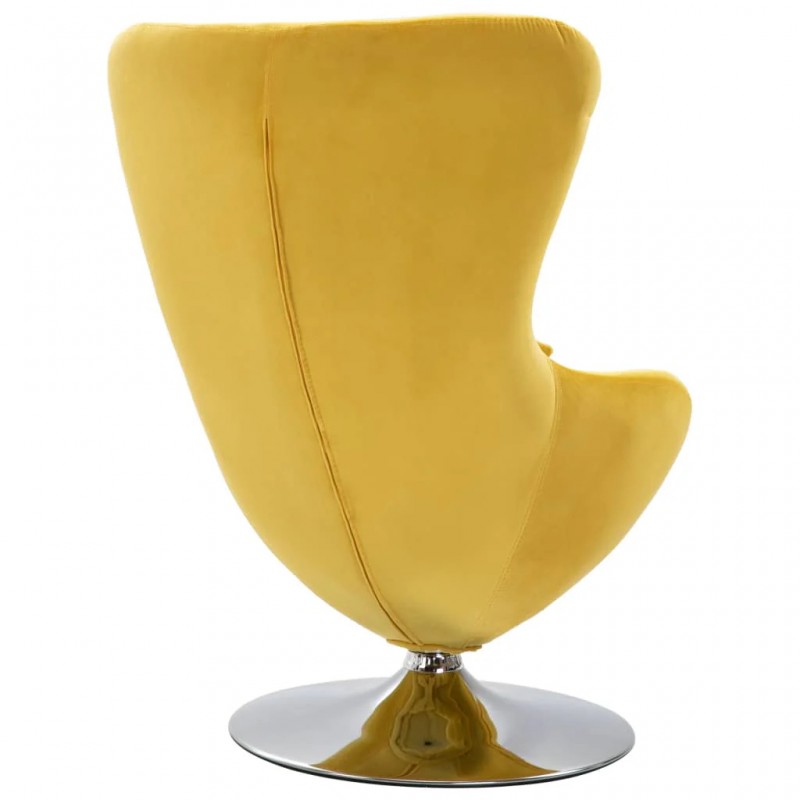 Swivel Egg Chair with Cushion Yellow Velvet Swivel Egg Chair with Cushion Yellow Velvet