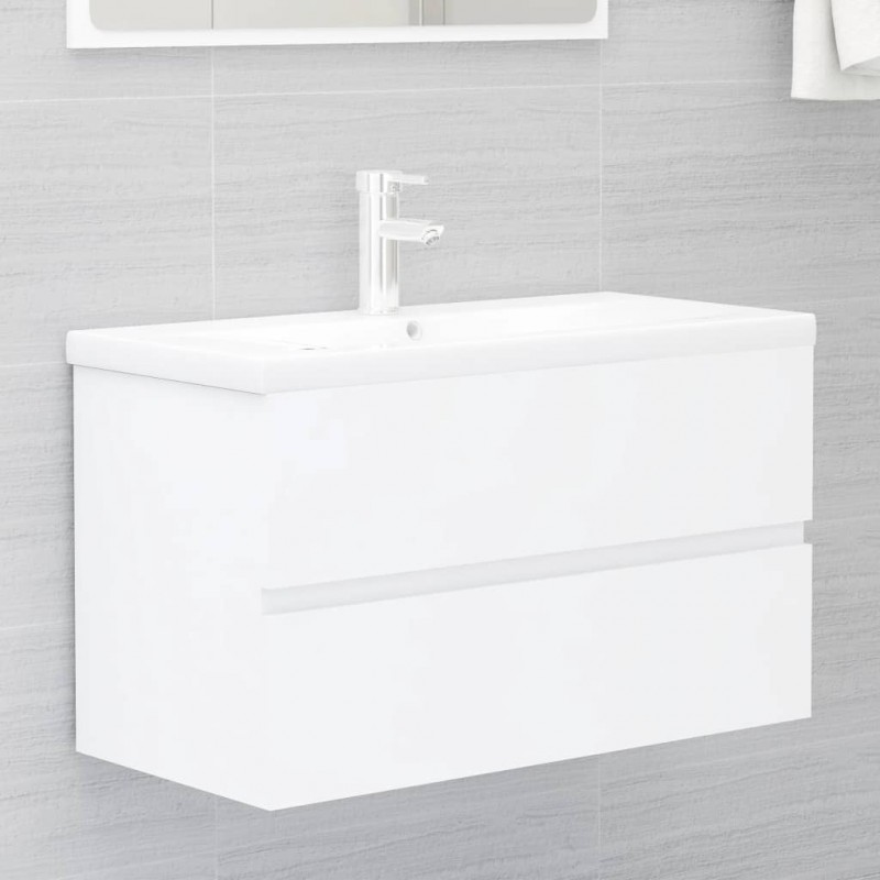 Bathroom Furniture Set White Engineered Wood Bathroom Furniture Set White Engineered Wood