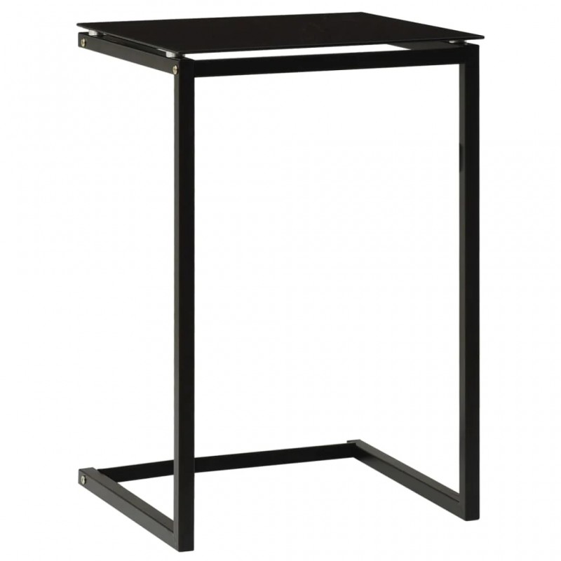 Side Table Black 40x40x60 cm Tempered Glass Side Table Black 40x40x60 cm Tempered Glass