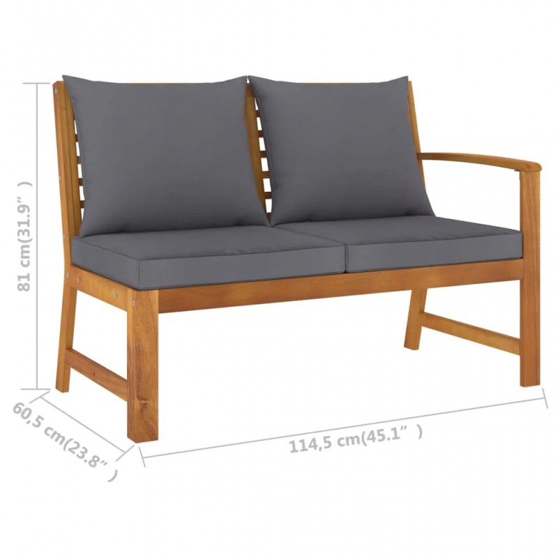 4 Piece Garden Lounge Set with Cushion Solid Acacia Wood 4 Piece Garden Lounge Set with Cushion Solid Acacia Wood