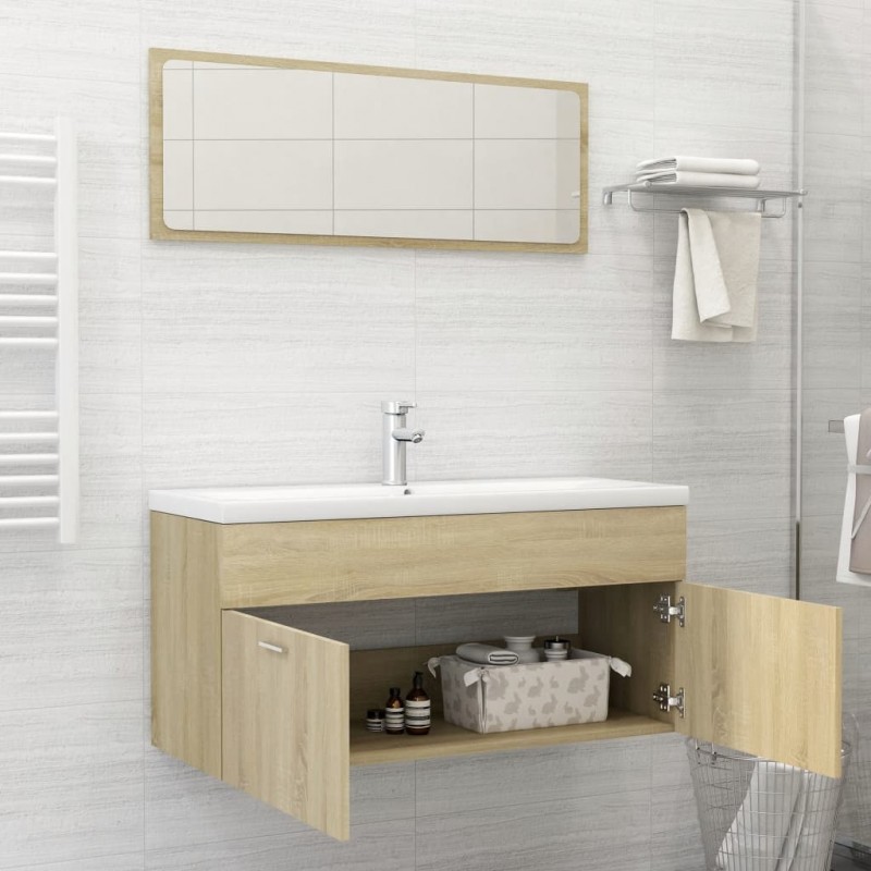 Bathroom Furniture Set Sonoma Oak Engineered Wood Bathroom Furniture Set Sonoma Oak Engineered Wood