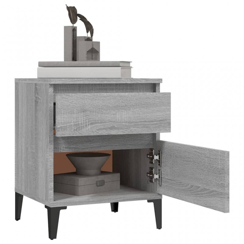 Bedside Cabinets 2 pcs Grey Sonoma 40x35x50 cm Bedside Cabinets 2 pcs Grey Sonoma 40x35x50 cm