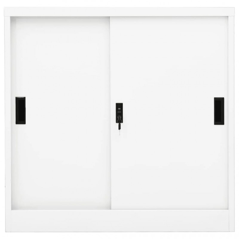 Office Cabinet with Sliding Door White 90x40x90 cm Steel Office Cabinet with Sliding Door White 90x40x90 cm Steel