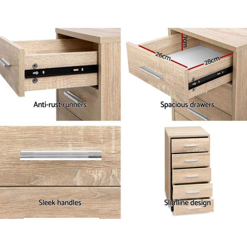 Artiss Filing Cabinet 5 Drawer Office Storage Organiser Artiss Filing Cabinet 5 Drawer Office Storage Organiser