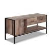 Industrial TV Stand Storage Cabinet Rustic Wooden 120cm
