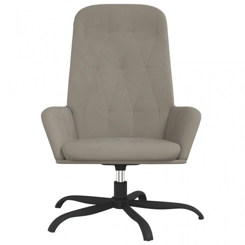 Relaxing Chair Light Grey Velvet Relaxing Chair Light Grey Velvet