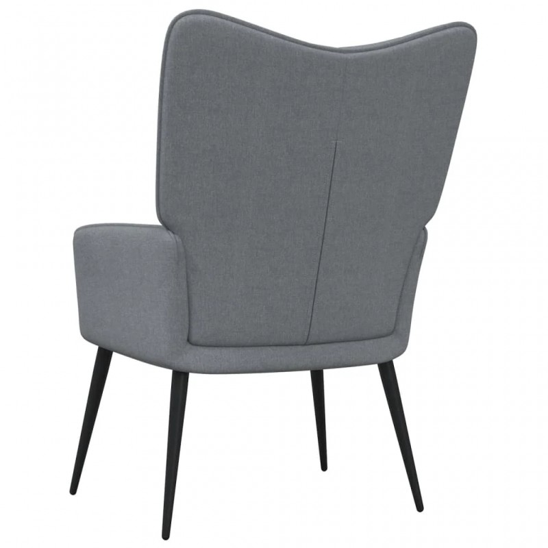 Relaxing Chair with a Stool Light Grey Fabric Relaxing Chair with a Stool Light Grey Fabric