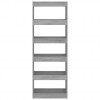 Book Cabinet/Room Divider Grey Sonoma 60x30x166 cm Engineered Wood