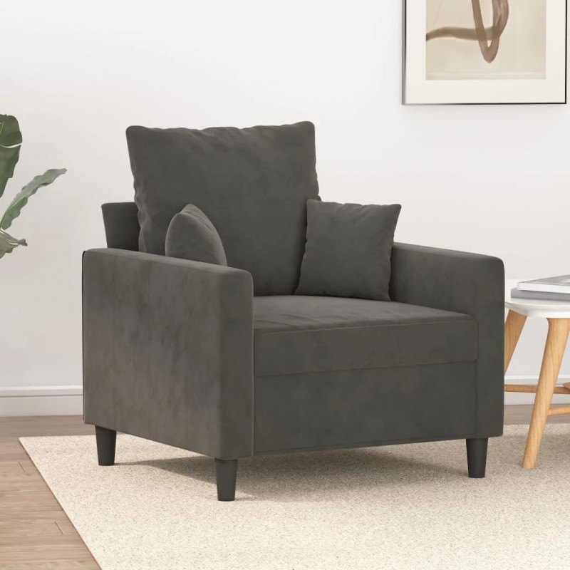 Sofa Chair Dark Grey 60 cm Velvet