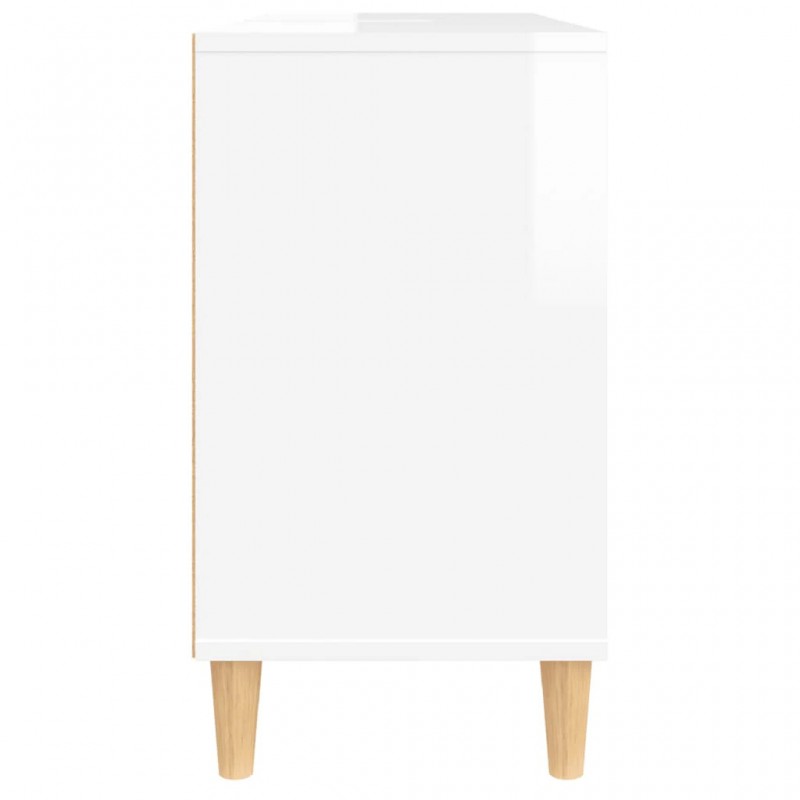 Sink Cabinet High Gloss White 80x33x60 cm Engineered Wood Sink Cabinet High Gloss White 80x33x60 cm Engineered Wood