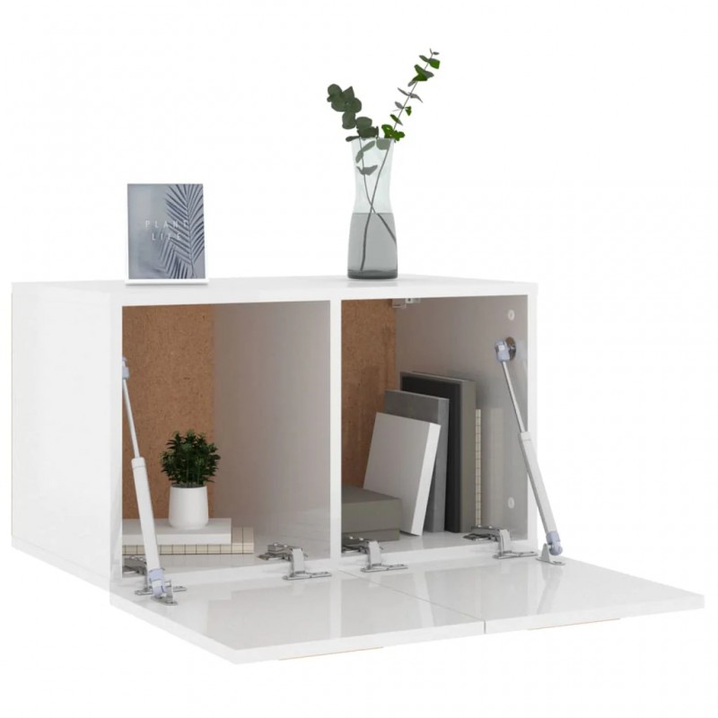 Wall Cabinet High Gloss White 60x 36.5x35 cm Engineered Wood Wall Cabinet High Gloss White 60x 36.5x35 cm Engineered Wood