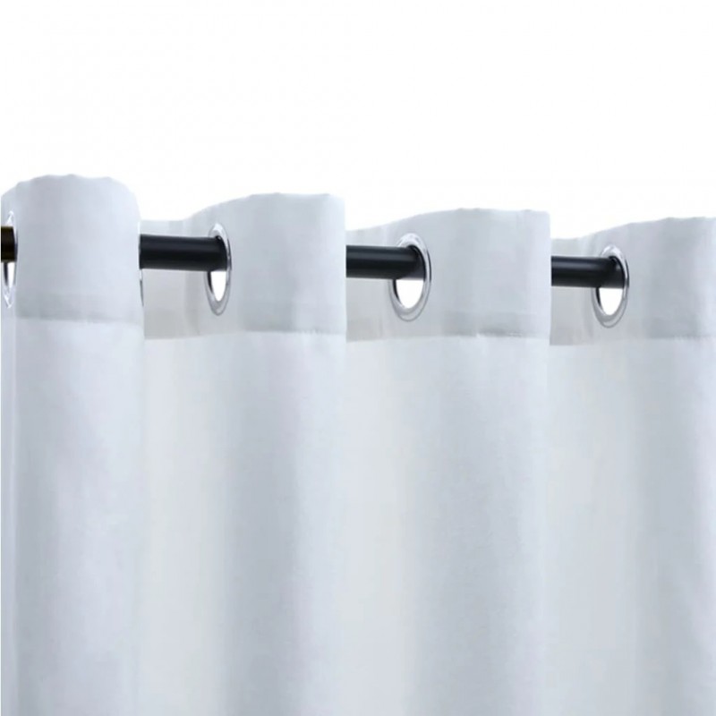 Blackout Curtains with Metal Rings 2 pcs Off White 140x245 cm Blackout Curtains with Metal Rings 2 pcs Off White 140x245 cm