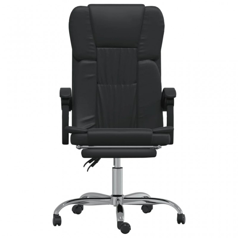 Reclining Office Chair Black Faux Leather Reclining Office Chair Black Faux Leather