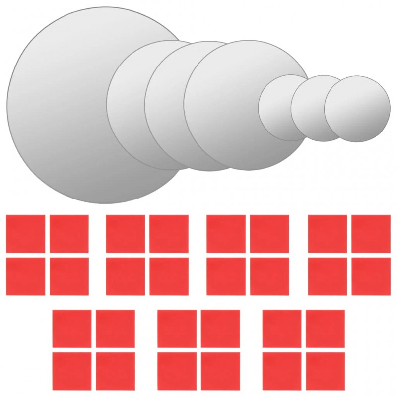 7 Piece Wall Mirror Set Round Glass 7 Piece Wall Mirror Set Round Glass