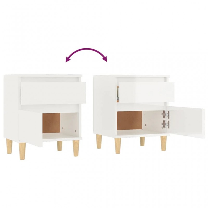 Bedside Cabinet High Gloss White 40x35x50 cm Bedside Cabinet High Gloss White 40x35x50 cm