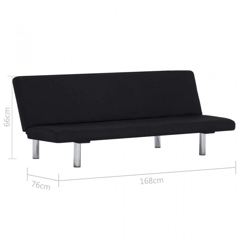 Sofa Bed Black Polyester Sofa Bed Black Polyester
