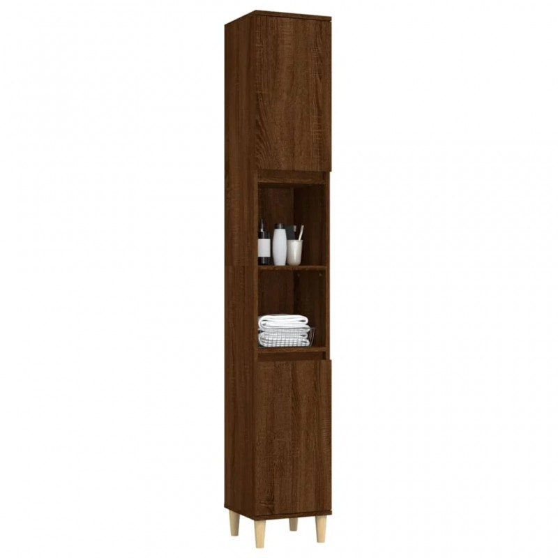 Bathroom Cabinet Brown Oak 30x30x190 cm Engineered Wood Bathroom Cabinet Brown Oak 30x30x190 cm Engineered Wood