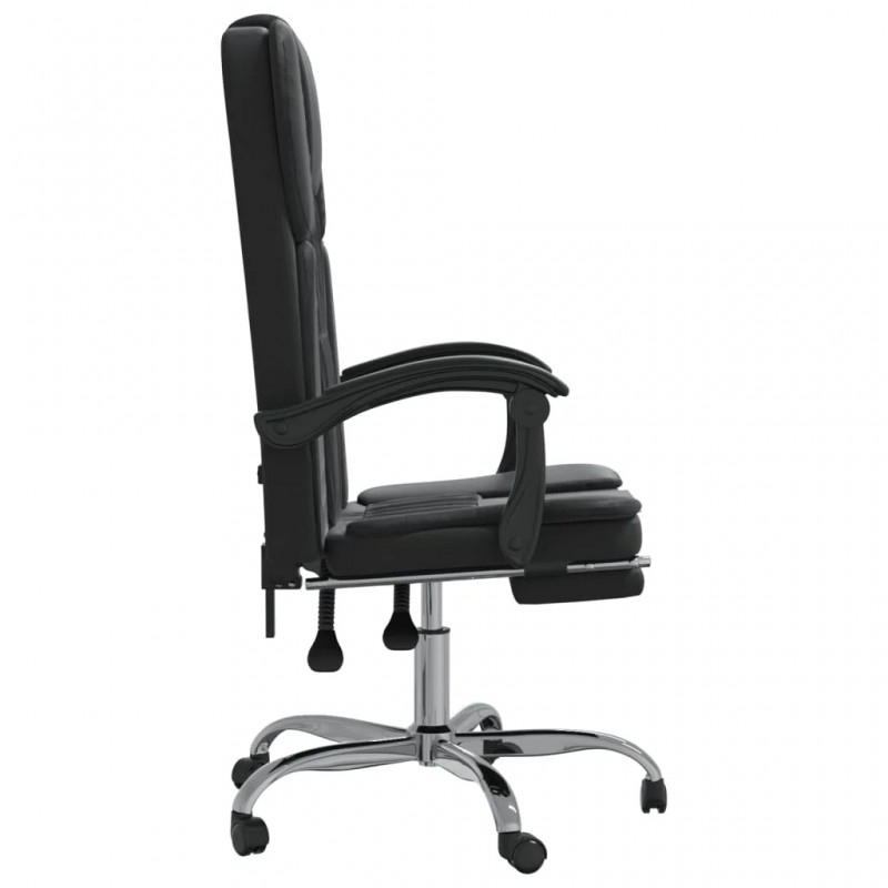 Reclining Office Chair Black Faux Leather Reclining Office Chair Black Faux Leather