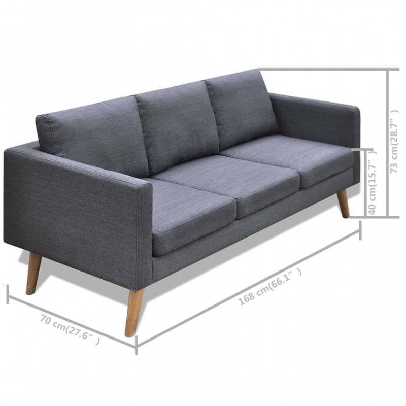 Sofa Set 2-Seater and 3-Seater Fabric Dark Grey Sofa Set 2-Seater and 3-Seater Fabric Dark Grey