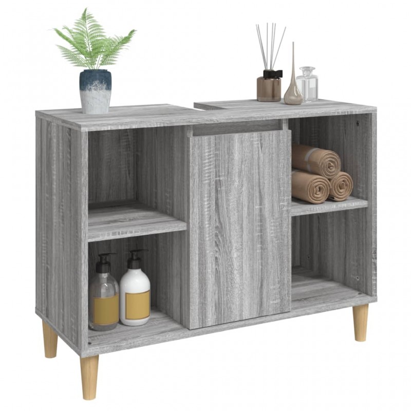 Sink Cabinet Grey Sonoma 80x33x60 cm Engineered Wood Sink Cabinet Grey Sonoma 80x33x60 cm Engineered Wood