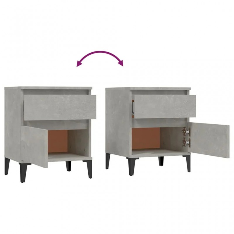 Bedside Cabinet Concrete Grey 40x35x50 cm Bedside Cabinet Concrete Grey 40x35x50 cm