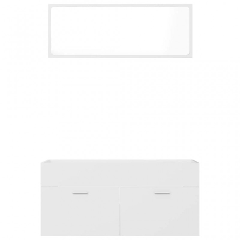 2 Piece Bathroom Furniture Set White Engineered Wood 2 Piece Bathroom Furniture Set White Engineered Wood