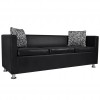 Sofa Set Artificial Leather 3-Seater 2-Seater Armchair Black