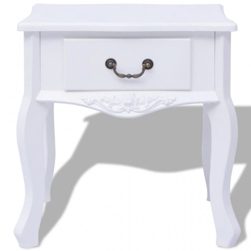 Bedside Cabinet MDF White Bedside Cabinet MDF White