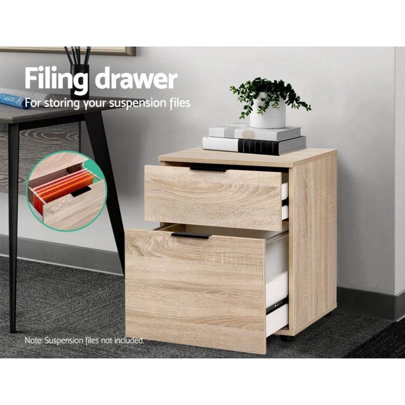 Artiss Filing Cabinet 2 Drawer Office Storage Organiser Artiss Filing Cabinet 2 Drawer Office Storage Organiser