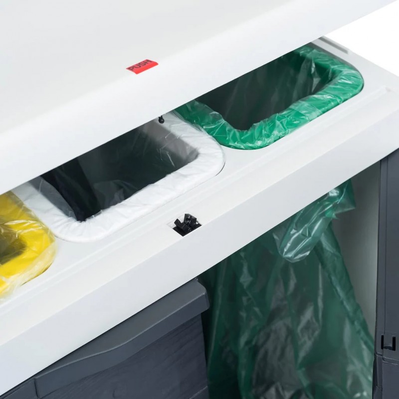 Garden Dustbin with 3 Bags Dark Grey 65x38x102 cm Garden Dustbin with 3 Bags Dark Grey 65x38x102 cm