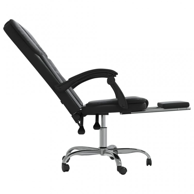 Reclining Office Chair Black Faux Leather Reclining Office Chair Black Faux Leather