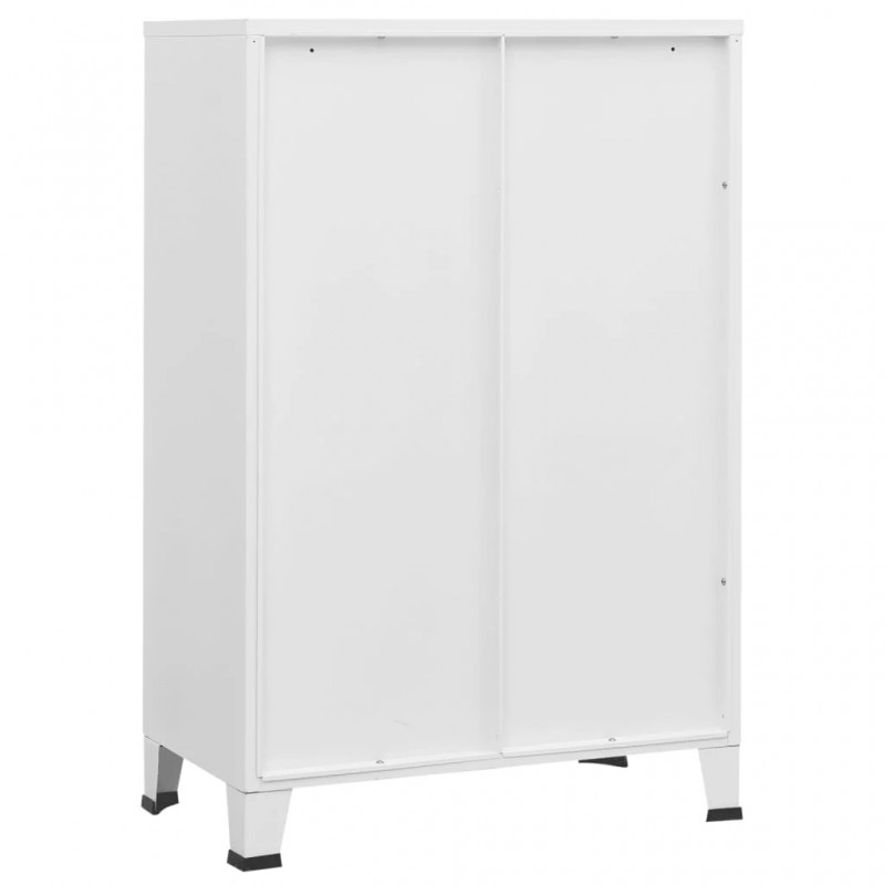 Industrial Storage Chest White 75x40x115 cm Metal Industrial Storage Chest White 75x40x115 cm Metal
