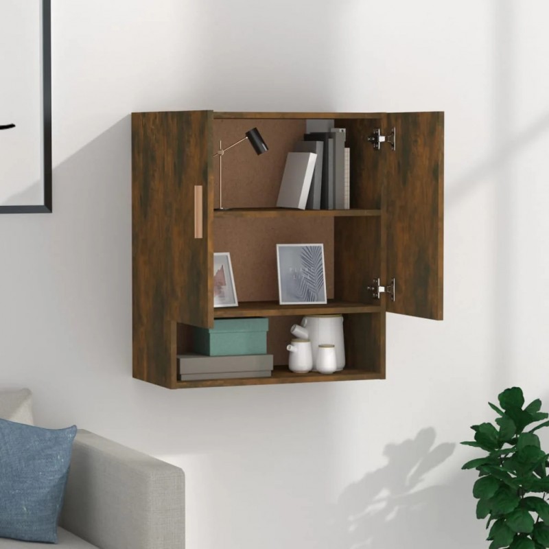 Wall Cabinet Smoked Oak 60x31x70 cm Engineered Wood Wall Cabinet Smoked Oak 60x31x70 cm Engineered Wood