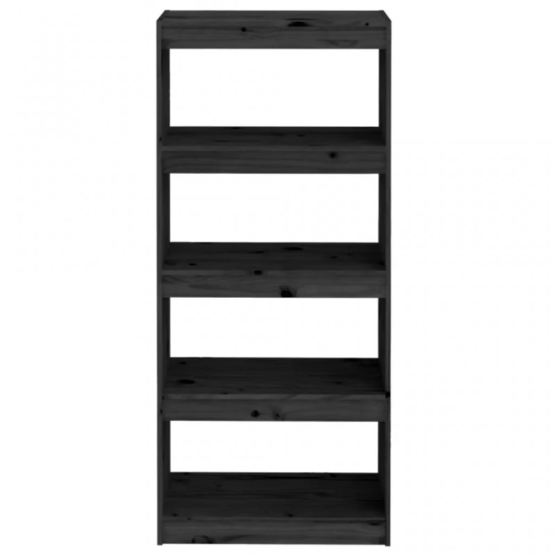 Book Cabinet/Room Divider Black 60x30x135.5 cm Solid Wood Pine Book Cabinet/Room Divider Black 60x30x135.5 cm Solid Wood Pine
