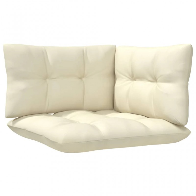 3-Seater Garden Sofa with Cream Cushions Solid Pinewood 3-Seater Garden Sofa with Cream Cushions Solid Pinewood