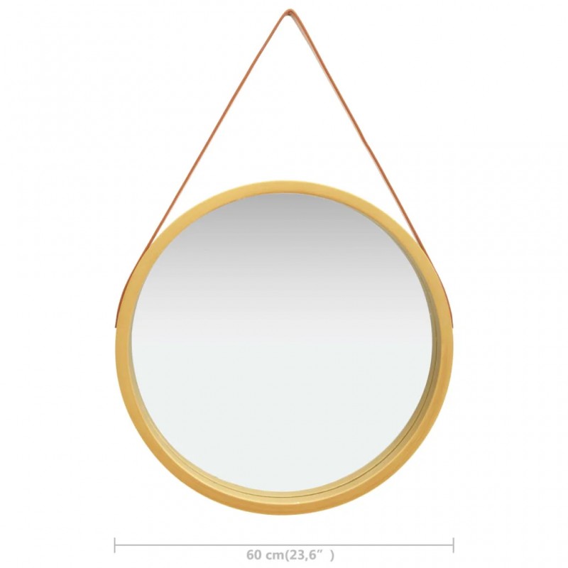Wall Mirror with Strap 60 cm Gold Wall Mirror with Strap 60 cm Gold