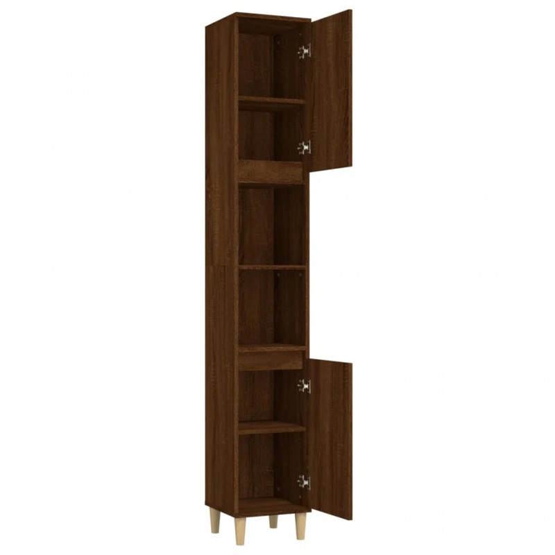 Bathroom Cabinet Brown Oak 30x30x190 cm Engineered Wood Bathroom Cabinet Brown Oak 30x30x190 cm Engineered Wood