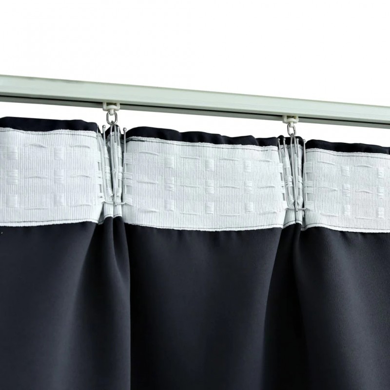 Blackout Curtain with Hooks Anthracite 290x245 cm Blackout Curtain with Hooks Anthracite 290x245 cm
