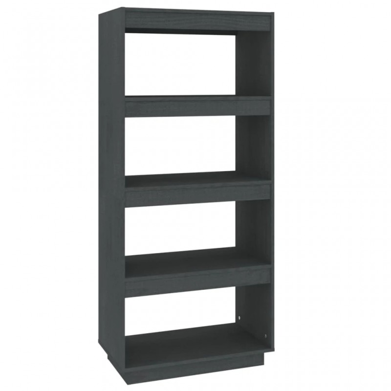 Book Cabinet/Room Divider Grey 60x35x135 cm Solid Pinewood Book Cabinet/Room Divider Grey 60x35x135 cm Solid Pinewood