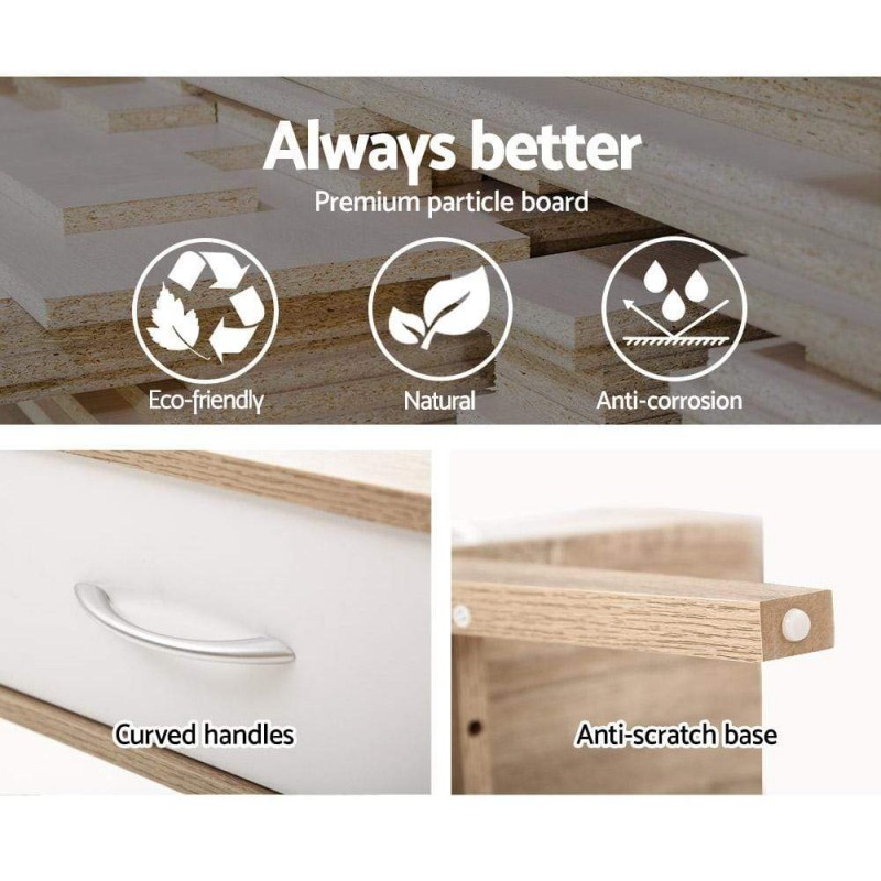 Artiss TV Cabinet Entertainment Unit 180cm Oak White Gary Artiss TV Cabinet Entertainment Unit 180cm Oak White Gary