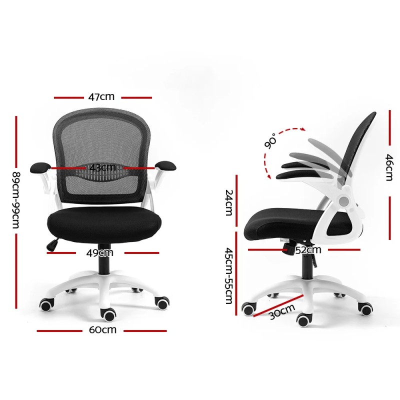 Artiss Mesh Office Chair Mid Back Black Artiss Mesh Office Chair Mid Back Black