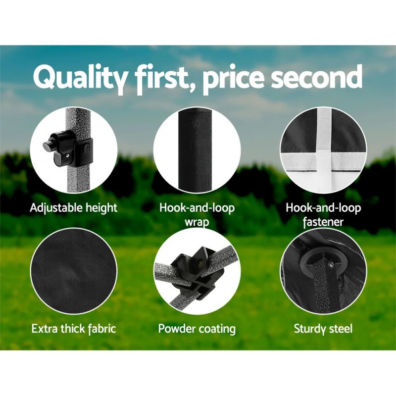 Instahut Gazebo Pop Up Marquee 3x6m Folding Tent Wedding Outdoor Camping Canopy Gazebos Shade Black Instahut Gazebo Pop Up Marquee 3x6m Folding Tent Wedding Outdoor Camping Canopy Gazebos Shade Black