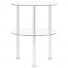 2-Tier Side Table Transparent 38 cm Tempered Glass