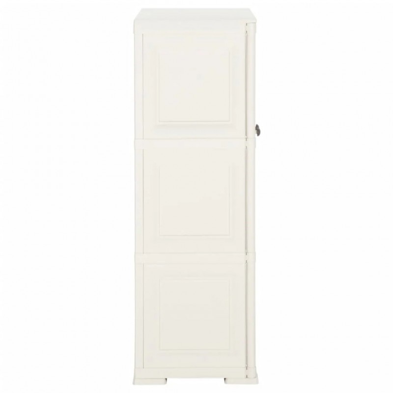 Plastic Cabinet 79x43x125 cm Wood Design Angora White Plastic Cabinet 79x43x125 cm Wood Design Angora White