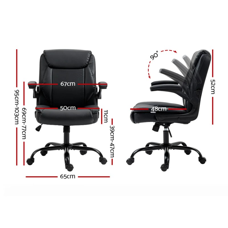 Artiss Executive Office Chair Mid Back Black Artiss Executive Office Chair Mid Back Black