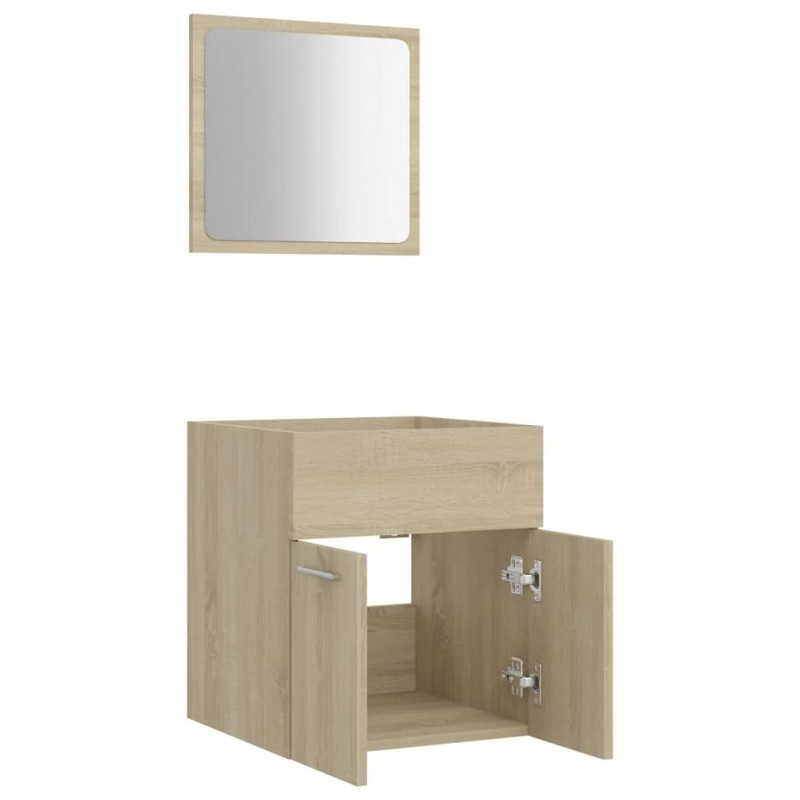 2 Piece Bathroom Furniture Set Sonoma Oak Engineered Wood 2 Piece Bathroom Furniture Set Sonoma Oak Engineered Wood