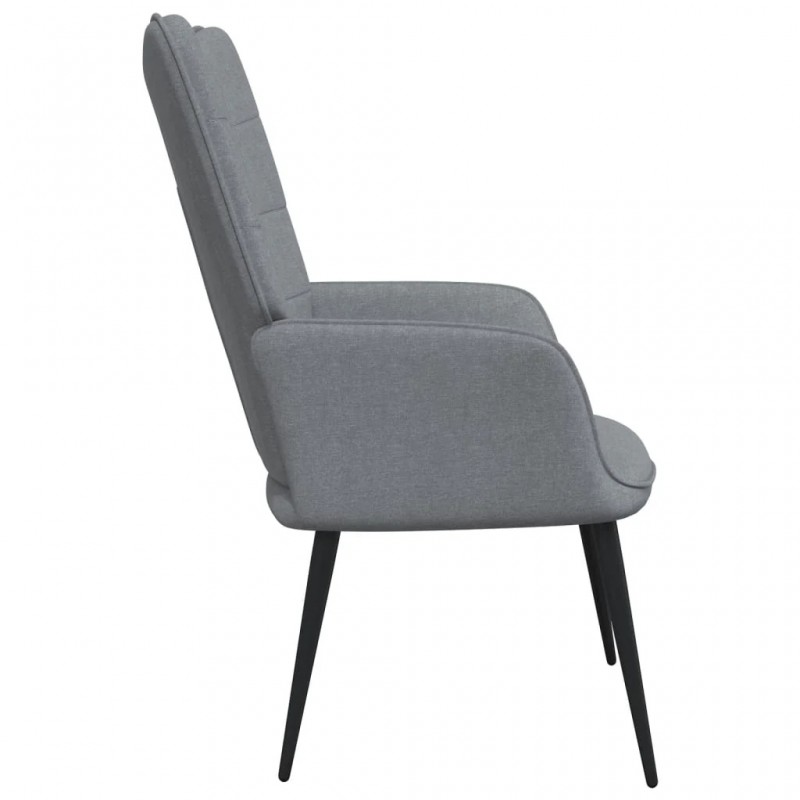 Relaxing Chair with a Stool Light Grey Fabric Relaxing Chair with a Stool Light Grey Fabric